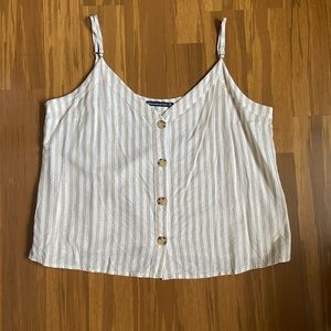 Tan and white striped tank top